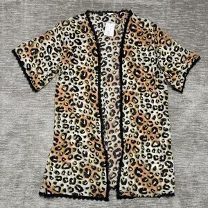 LuLaRoe Kimono Cardigan Womens XL Leopard Animal Print Chiffon Chloe Cover Up